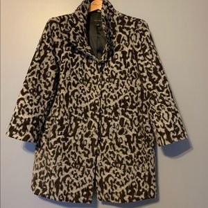 Leopard wool blend coat